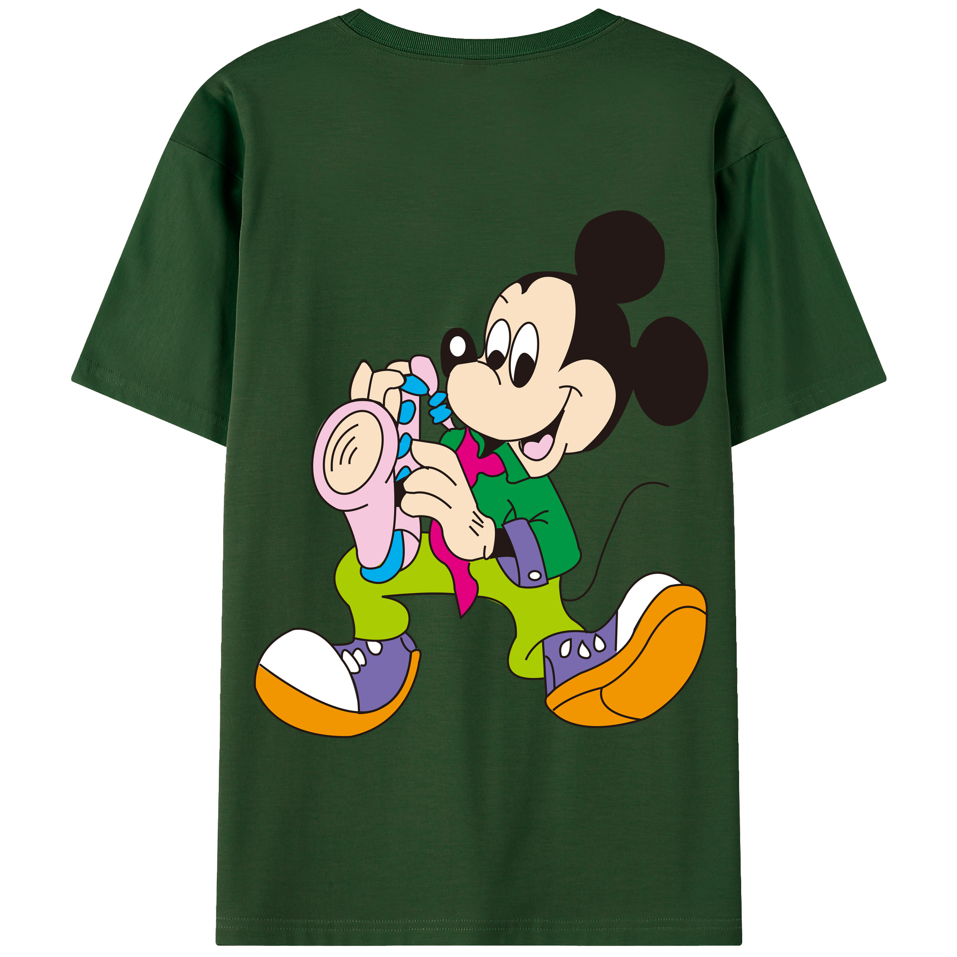 （画像用） ミッキーマウス Mickey Mouse 綿100％半袖Tシャツ（背面プリント）